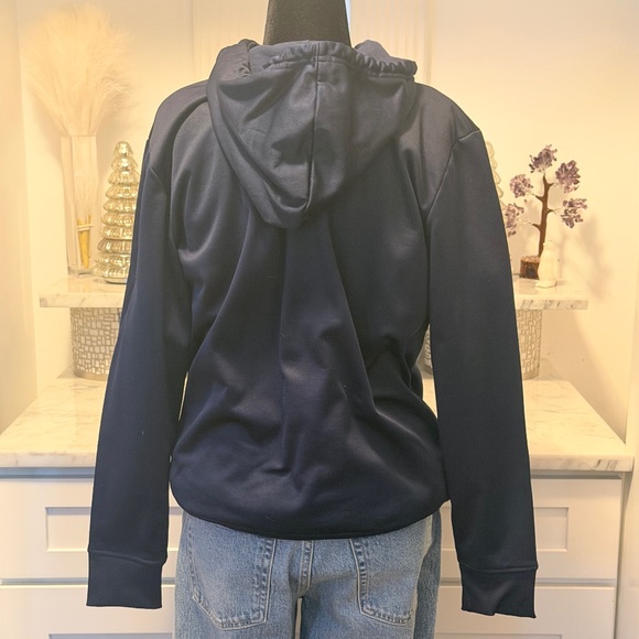 Reebok Dark Blue Zip Up Hoodie With Inner Fleece - Picture 4 of 11